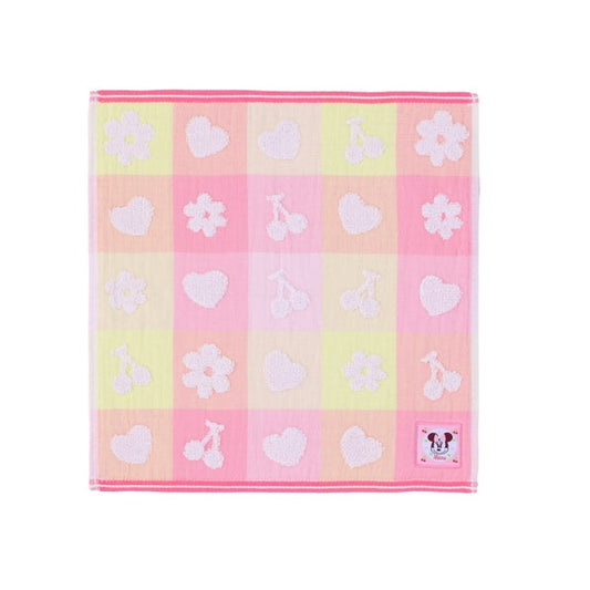 Minnie Einseitiges Gaze-Gästehandtuch Poppin' Check Japan Disney Store