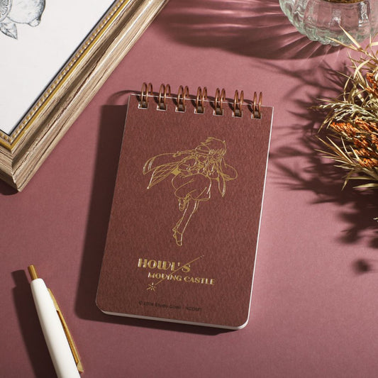 Das wandelnde Schloss - Mini-Ring-Notizbuch mit Folienstempel Studio Ghibli