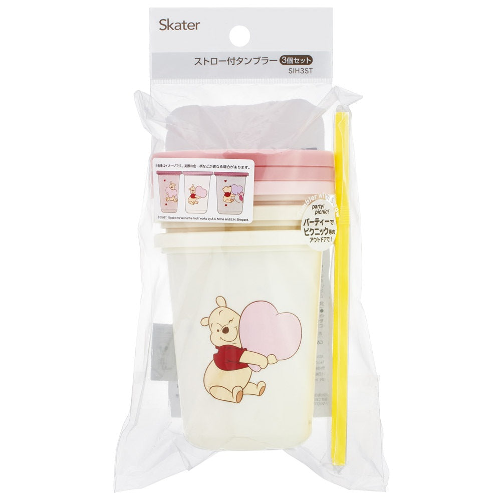 Winnie Puuh Hug & Heart Becher-Set mit Strohhalm 3er Set