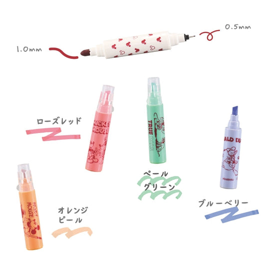 Mickey & Friends And Barrel Set Marker Japan Disney Store