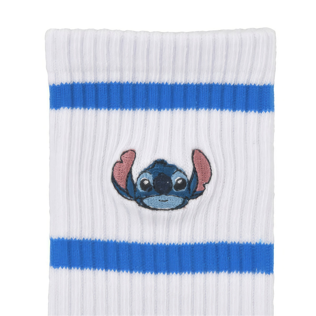 Stitch Rippsocken Weiss mit gesticktem Gesicht