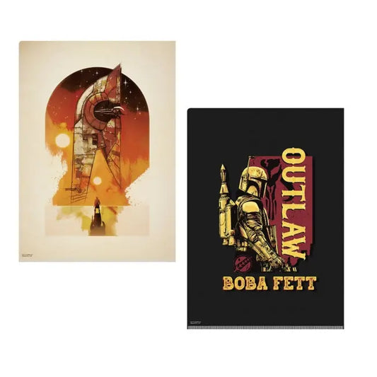 Star Wars Boba Fett Clear File Set Japan Disney Store