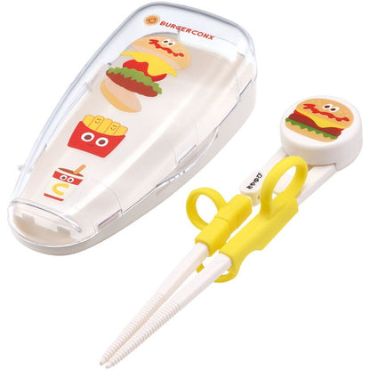 Deluxe Trainingsstäbchen für Rechtshänder mit Etui – Burger Conx Kinder Esslernstäbchen