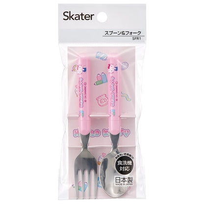 Hello Kitty Kids Spoon & Fork Set – Dishwasher Safe Sanrio Cutlery for Girls – Skater SFR1