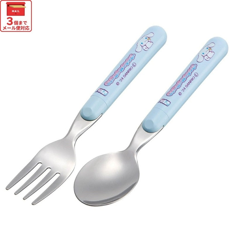 Sanrio Cinnamoroll Kids Spoon & Fork Set – Dishwasher-Safe Lunch Cutlery from Japan