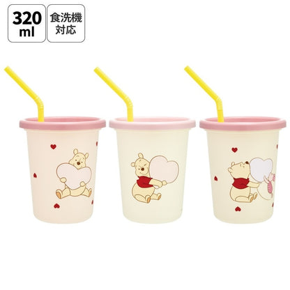 Winnie the Pooh Hug &amp; Heart Cup Set with Straw, 3-Piece Set