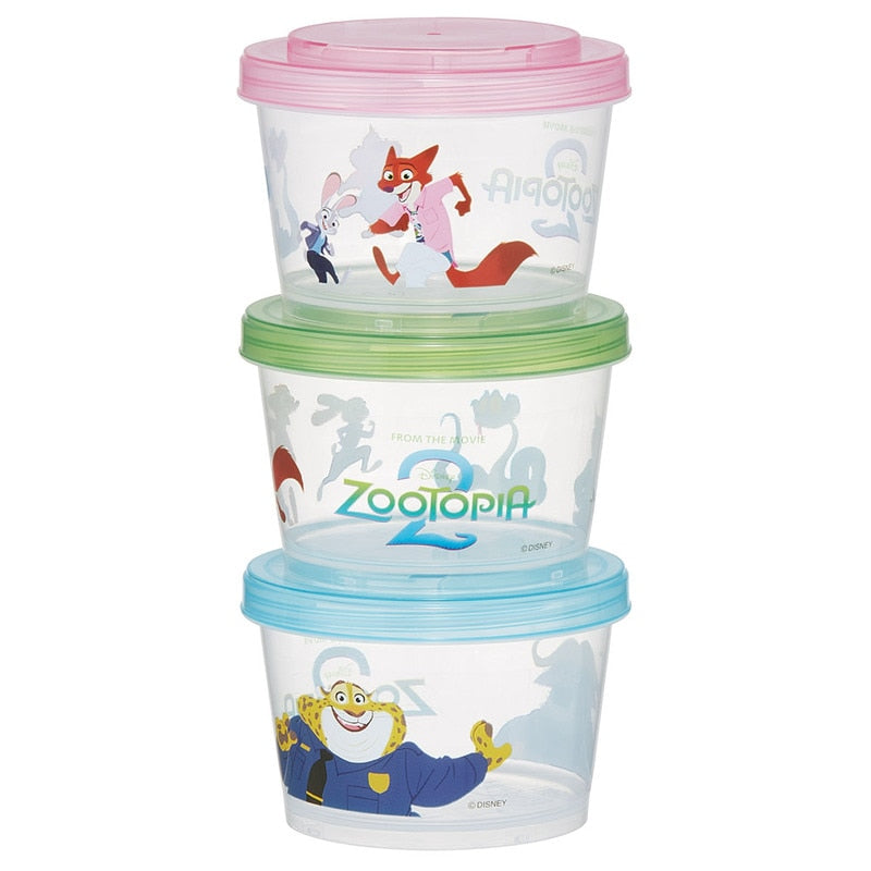 Aufbewahrungsdosen Set Zootopia 2 – 3er Set Rundbehälter 240 ml – Nick, Judy & Gary – Mikrowellen- & spülmaschinengeeignet