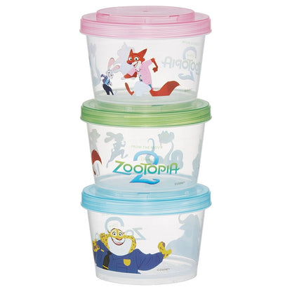 Aufbewahrungsdosen Set Zootopia 2 – 3er Set Rundbehälter 240 ml – Nick, Judy & Gary – Mikrowellen- & spülmaschinengeeignet