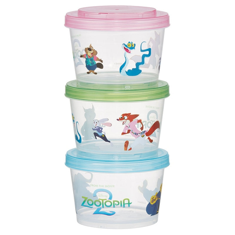 Aufbewahrungsdosen Set Zootopia 2 – 3er Set Rundbehälter 240 ml – Nick, Judy & Gary – Mikrowellen- & spülmaschinengeeignet
