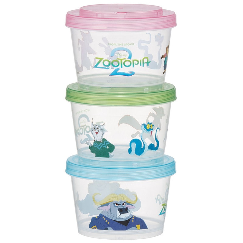 Aufbewahrungsdosen Set Zootopia 2 – 3er Set Rundbehälter 240 ml – Nick, Judy & Gary – Mikrowellen- & spülmaschinengeeignet