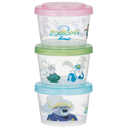 Aufbewahrungsdosen Set Zootopia 2 – 3er Set Rundbehälter 240 ml – Nick, Judy & Gary – Mikrowellen- & spülmaschinengeeignet