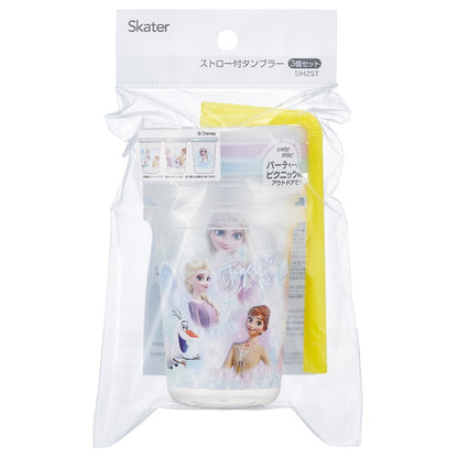 Frozen Elsa &amp; Anna Cups with Straw 3-Piece Set