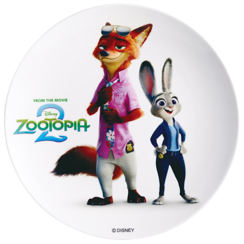 Zootopia 2 Melamine Plates - Round Breakfast & Snack Plate with Nick & Judy, 20 cm