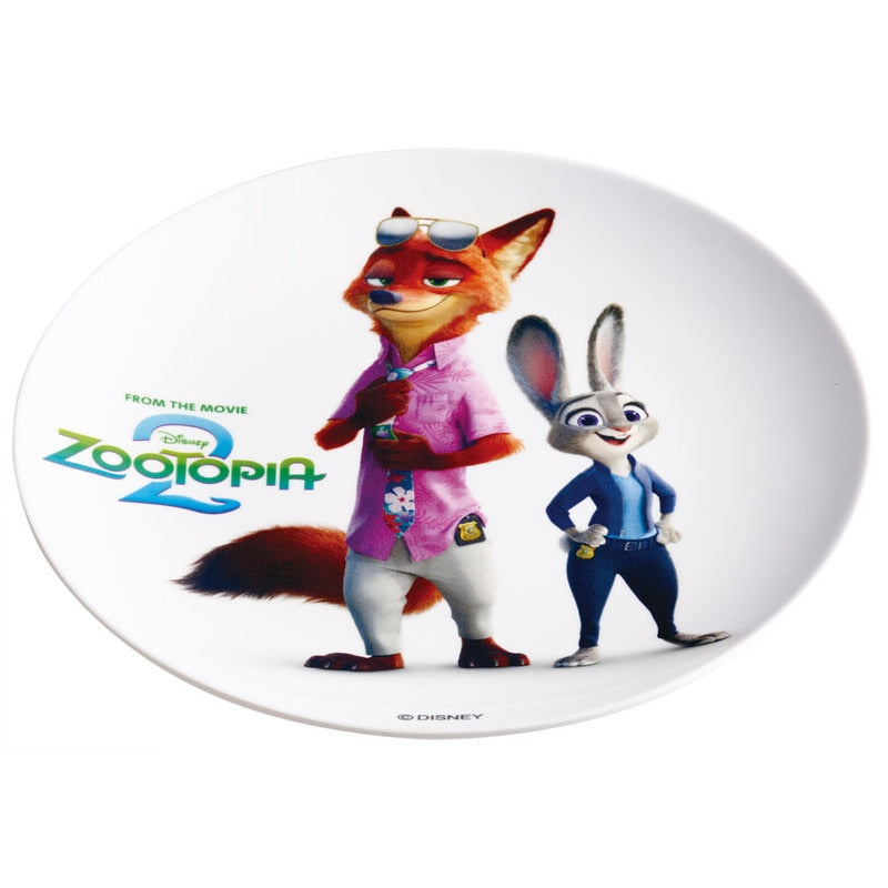 Zootopia 2 Melamine Plates - Round Breakfast & Snack Plate with Nick & Judy, 20 cm