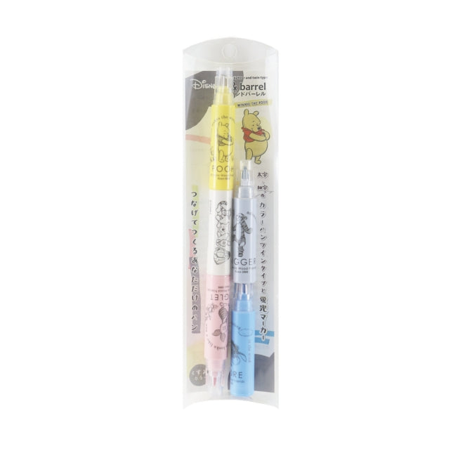 Winnie the Pooh And Barrel Set Marker Japan Disney Store