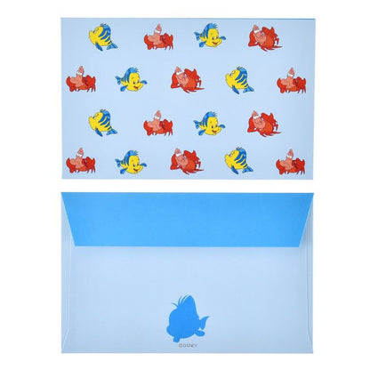 Ariel, Flounder, Sebastian Nachrichtenkarte und Umschlag Set Mini Japan Disney Store