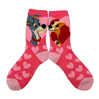 Disney Kuschelsocken - Susi & Strolch Herzmotiv – Winter Edition
