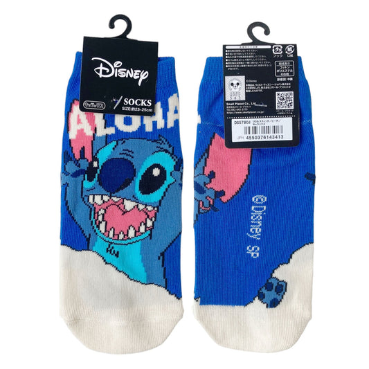 Disney Socken Stitch Beach – Bunte Sneaker-Socken für Damen 23–25cm