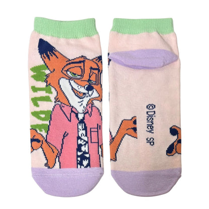 Disney Socken Zootopia 2 – Nick – Damen 23–25 cm – Bunte Kurzsocken