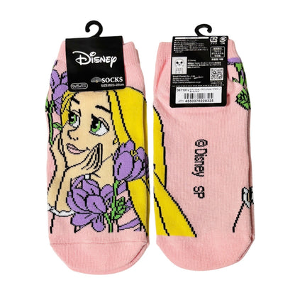 Disney Socken Rapunzel mit Blumenmotiv – Damen Knöchellänge