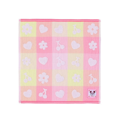 Minnie Einseitiges Gaze-Gästehandtuch Poppin' Check Japan Disney Store