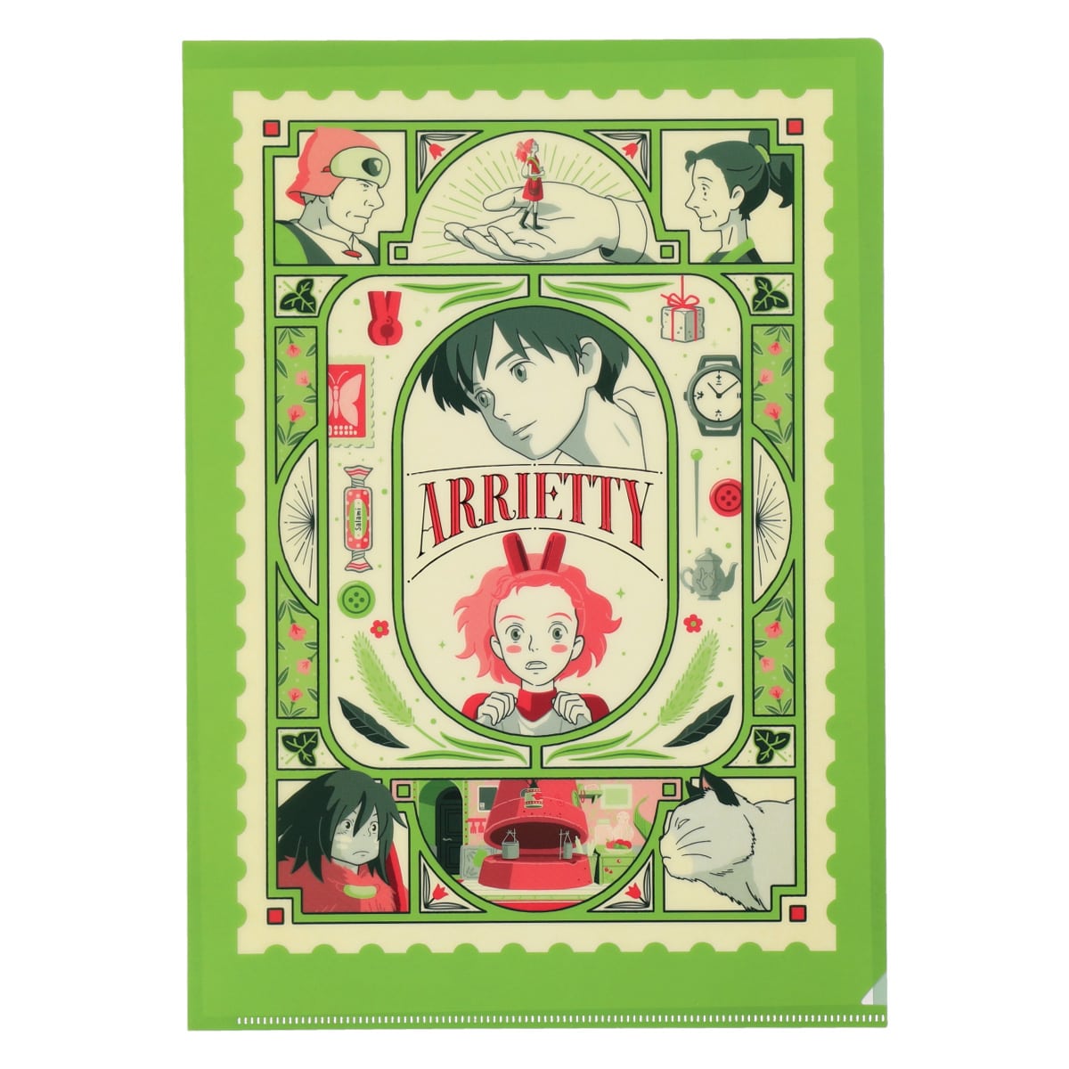 Der Borger Arrietty Klarsichthülle Retro-Rahmen Studio Ghibli