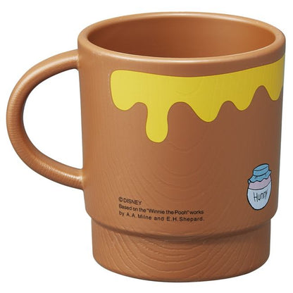 Disney Store - Holzoptik Stapelbecher mit lustigem Winnie the Pooh Gesicht - Geschirr Japan Disney Store