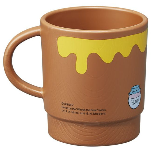 Disney Store - Holzoptik Stapelbecher mit lustigem Winnie the Pooh Gesicht - Geschirr Japan Disney Store
