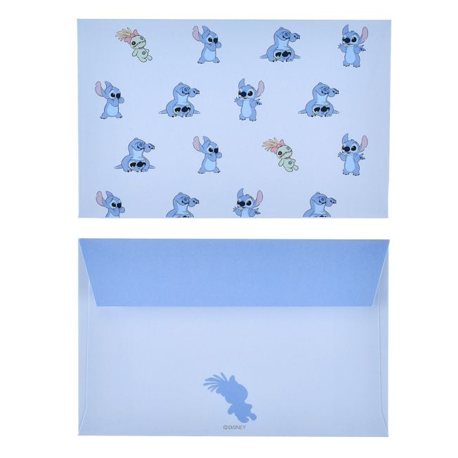 Stitch & Scrump Nachrichtenkarte und Umschlag Set Mini Die-Cut Japan Disney Store