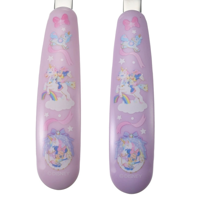Disney Store - Minnie Löffel-Gabel Set Regenbogen Einhorn - Geschirr für Kinder Japan Disney Store