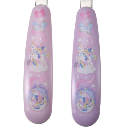 Disney Store - Minnie Löffel-Gabel Set Regenbogen Einhorn - Geschirr für Kinder Japan Disney Store