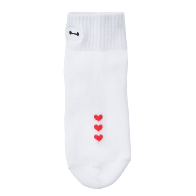 Baymax Gesichtsstickerei Kurzsocken Weiß 36-39 Japan Disney Store