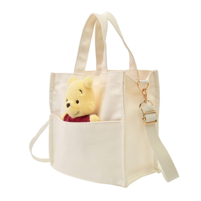 Winnie the Pooh 2-Wege Einkauftasche mit Plüschtier Japan Disney Store