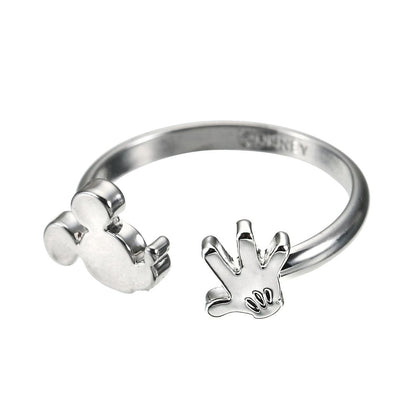 Mickey Mouse Ring – Adjustable Fork Ring with Face & Hand, Free Size