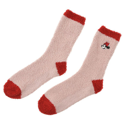 Minnie Mouse cuddly socks, pink with embroidery, sizes 36-39