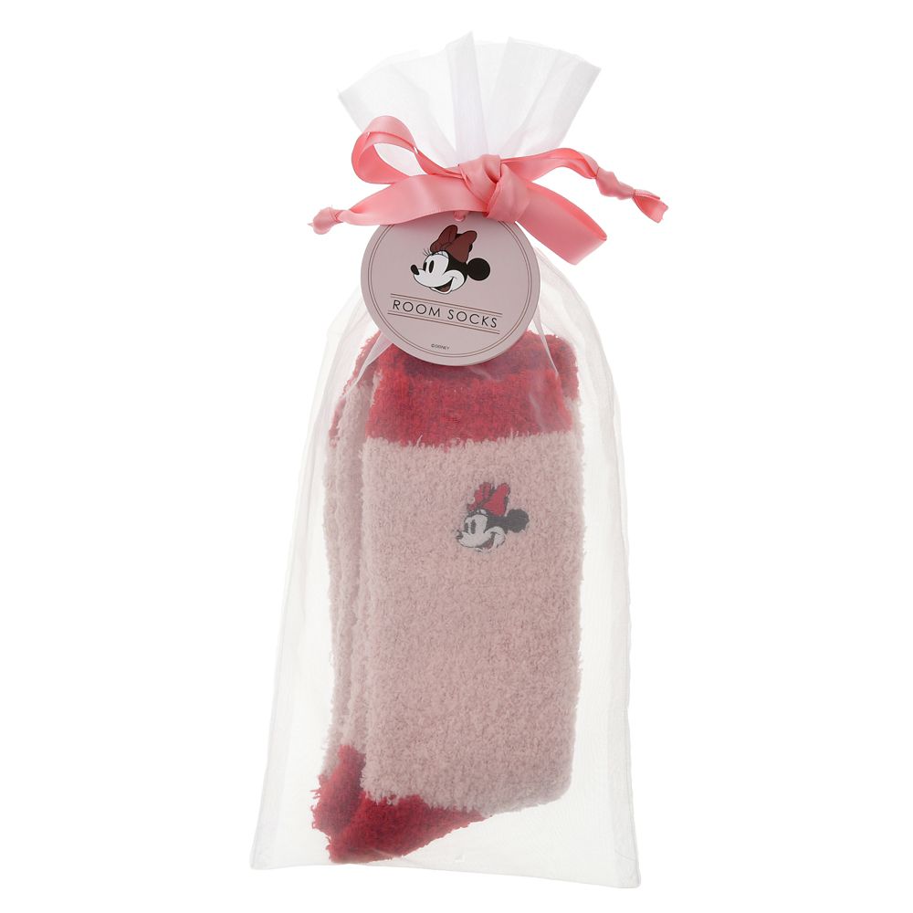 Minnie Mouse cuddly socks, pink with embroidery, sizes 36-39