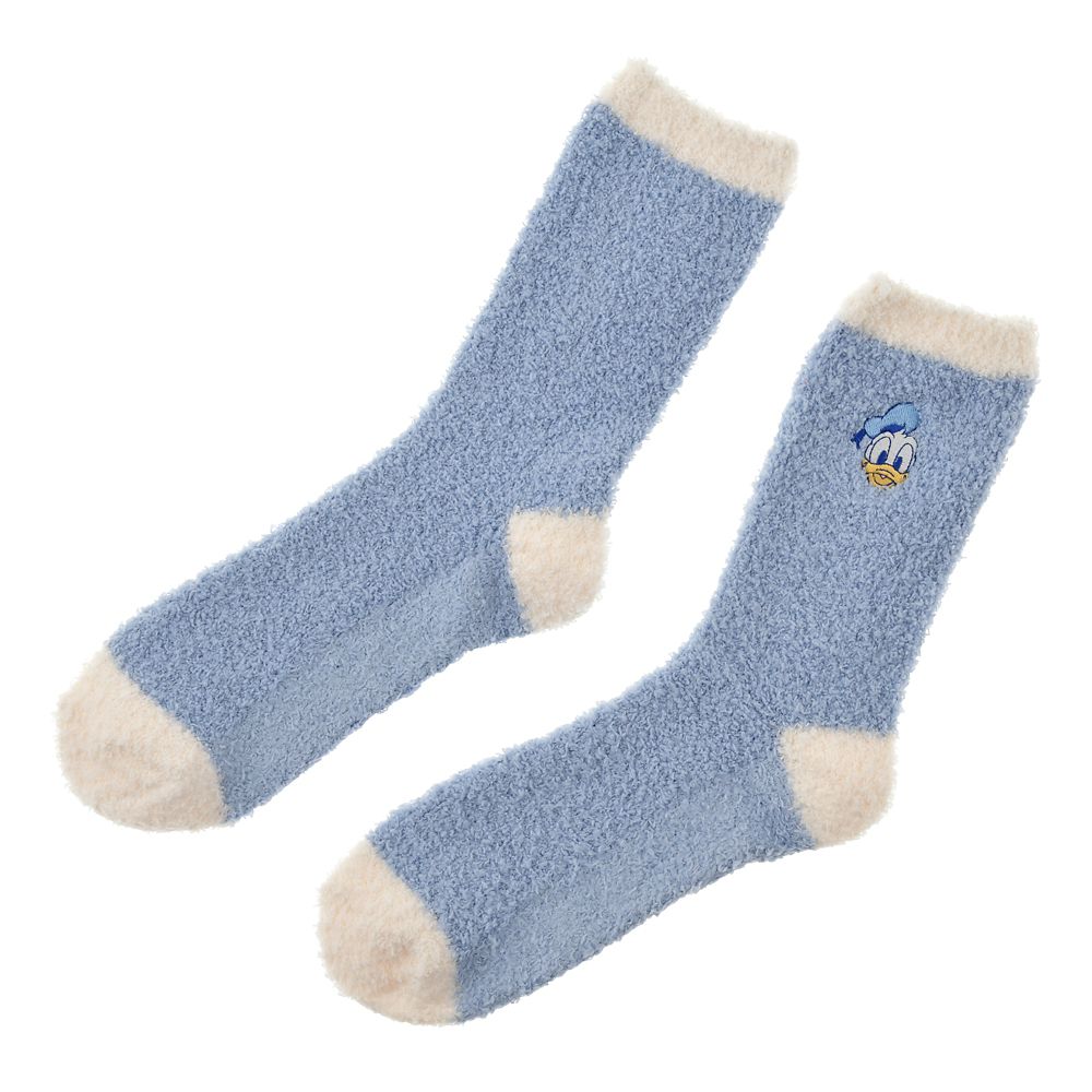 Donald Duck cuddly socks, blue, embroidered face, sizes 36-39
