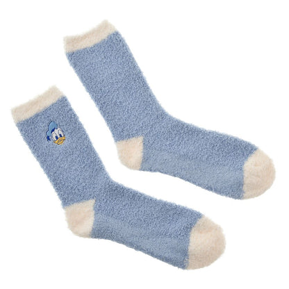 Donald Duck cuddly socks, blue, embroidered face, sizes 36-39