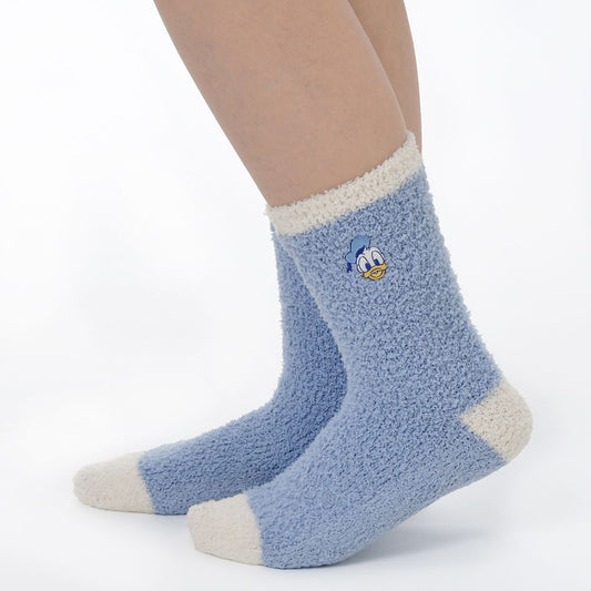 Disney Kuschelsocken Donald Duck – Blau, besticktes Gesicht, 23–25 cm