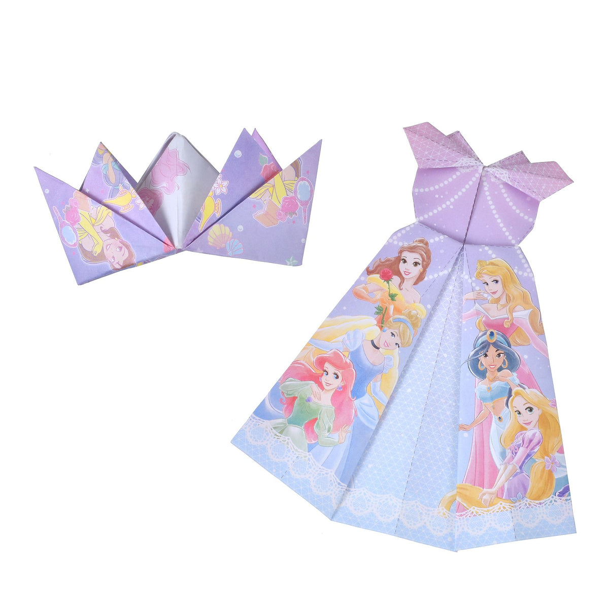 Disney Prinzessinnen Kinder-Origami-Memo-Set mit Stickern, 40 Blätter – Ansicht 5