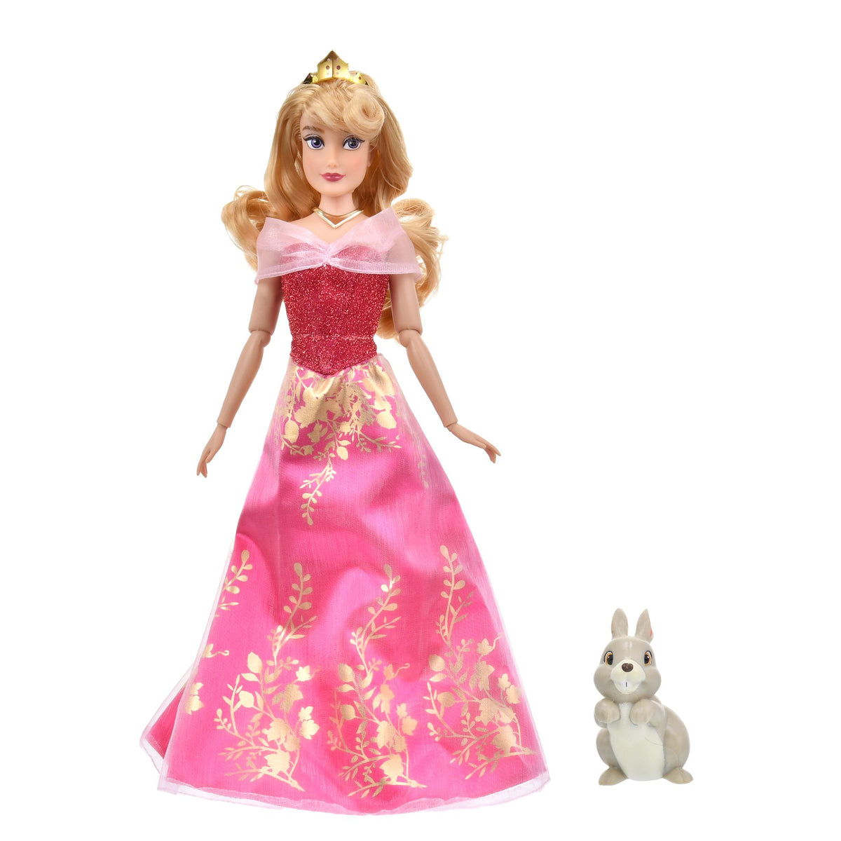 Disney Prinzessin Aurora Puppe mit Hasen-Figur, klassisch 30 cm – Ansicht 2