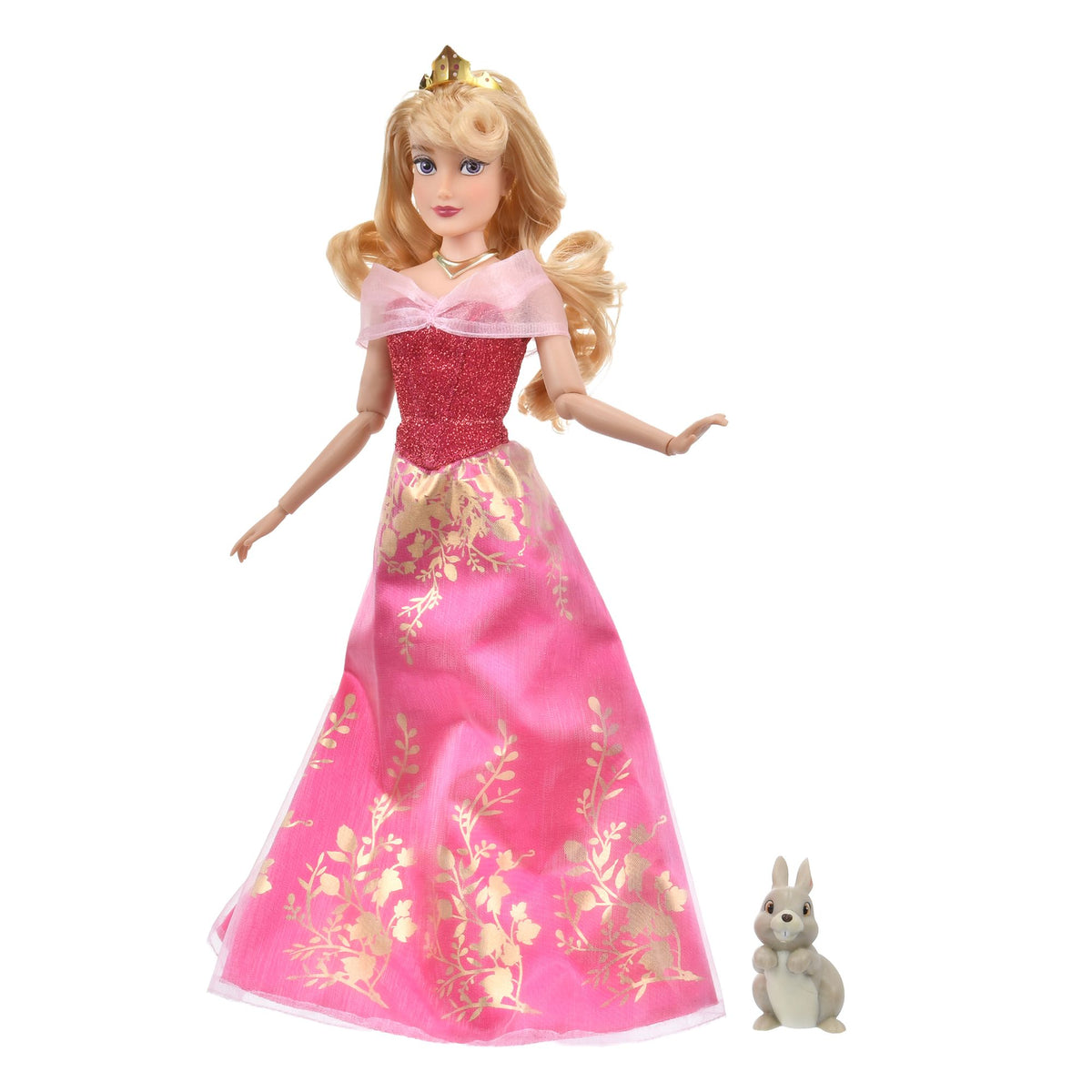 Disney Prinzessin Aurora Puppe mit Hasen-Figur, klassisch 30 cm