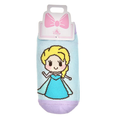 Kinder Socken Elsa Knöchelsocken Blau 13–18 cm – Disney Die Eiskönigin Motiv im Kritzelstil
