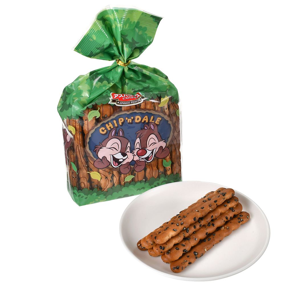 Ginza ギンビス Chip & Dale Asparagus Biscuits – knusprige Sticks mit Schwarzem Sesam