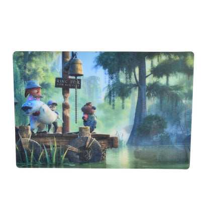 Zootopia 2 Postkarte Lenticular – Marsh Market Szene mit Nibbles Maplestick & Ras