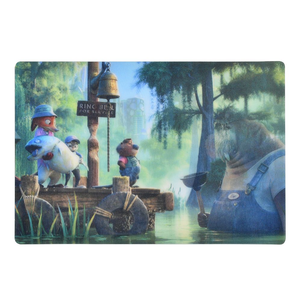 Zootopia 2 Postkarte Lenticular – Marsh Market Szene mit Nibbles Maplestick & Ras