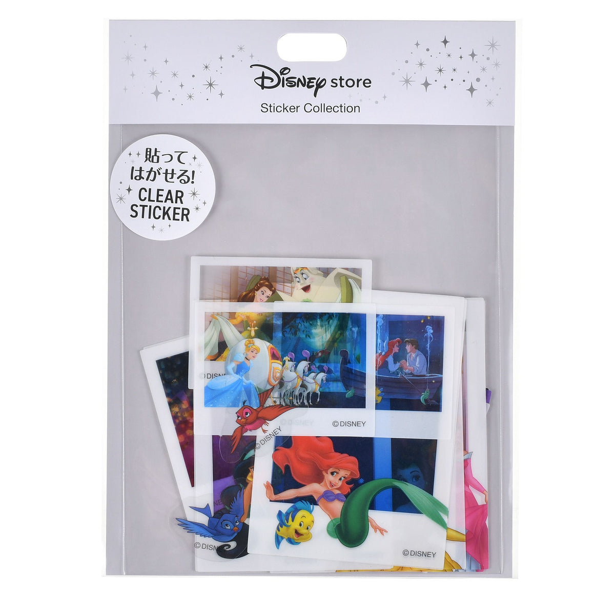 Disney Prinzessin Sticker-Set transparent im Instantfoto-Look, 25 Stück