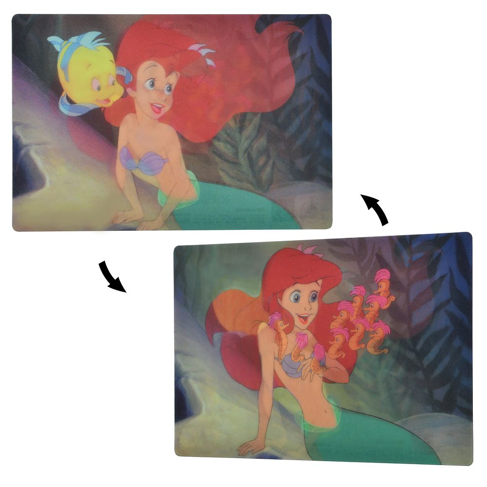Ariel & Flounder Postcard – Under the Sea, Whispering Design, Lenticular, Disney The Little Mermaid