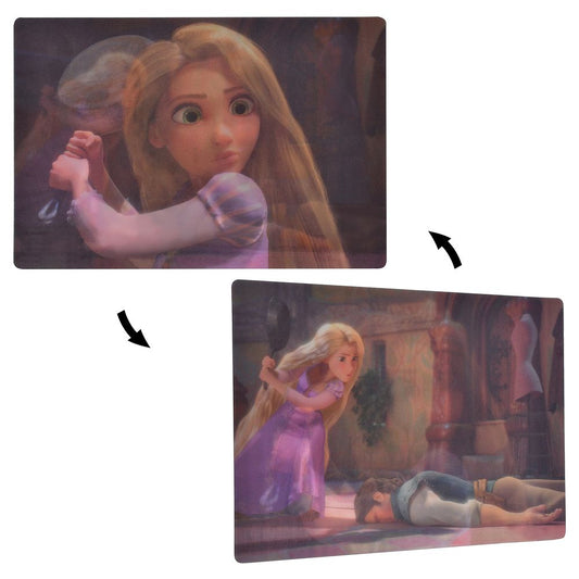 Rapunzel & Flynn Rider Lenticular Postcard – Frying Pan Scene, Disney Tangled