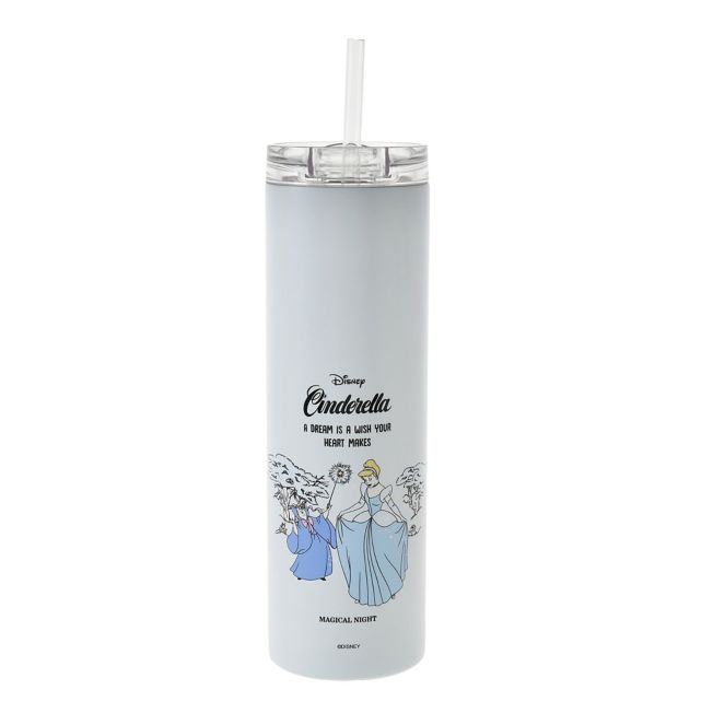 Disney Store - Cinderella Edelstahl-Trinkflasche mit Strohhalm Story Bottle Collection - Trinkgeschirr Japan Disney Store